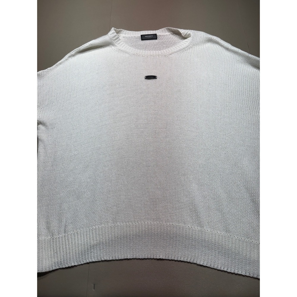 NOHOW Mens White Oversized Knit Sweater Made in Italy U0217 Size S/M